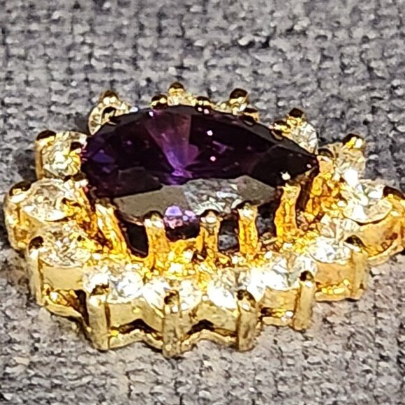 Pear Shaped Amethyst Pendant, 1 inch in length (no chain) - Picture 5 of 6